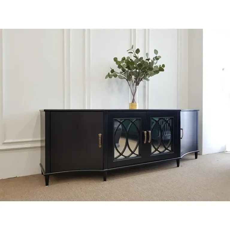 Tủ Tivi - Kệ Tủ Console Gỗ Phong Cách Đông Dương Indochine Cánh Kính