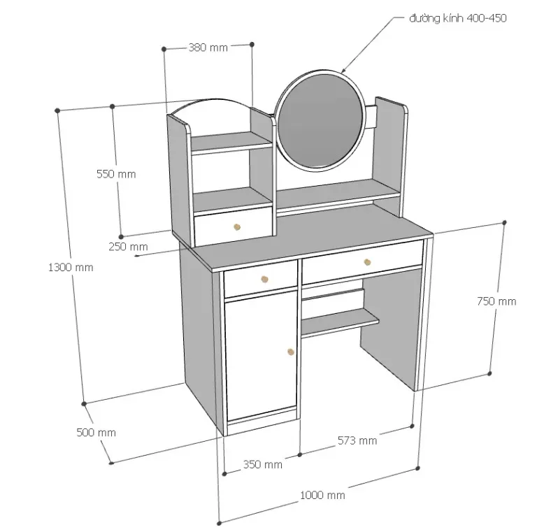 [FREESHIP HCM] Bàn Trang Điểm Gỗ MDF, Nội Thất Phòng Ngủ Tatana BTD016 - Có Thiết Kế Theo Yêu Cầu