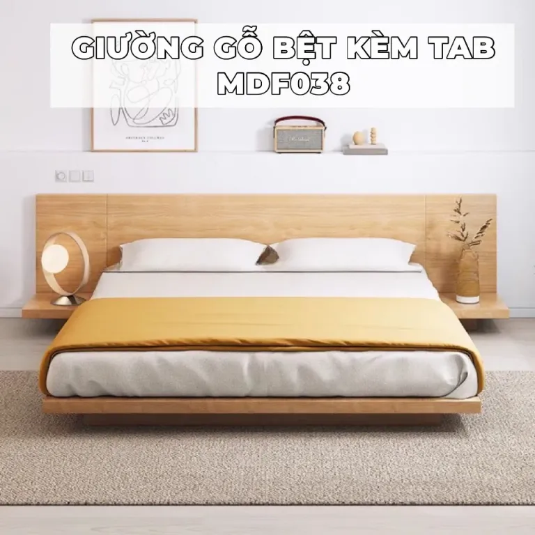 [FREESHIP HCM] Giường Gỗ MDF Kiểu Nhật Kèm Tab Đầu Giường Tatana MDF038 - Có Thiết Kế Theo Yêu Cầu