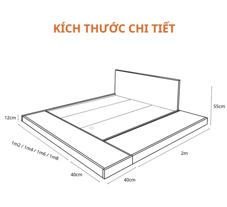 [FREESHIP HCM] Giường Ngủ Bệt Kiểu Nhật Tatami Mở Rộng MDF045 - Có Thiết Kế Theo Yêu Cầu Khách Hàng