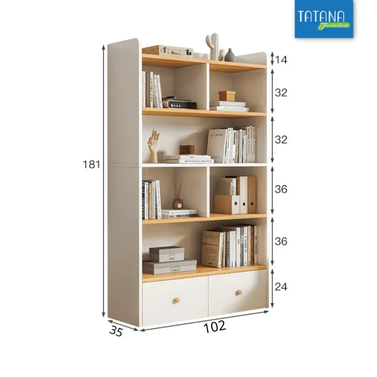 [FREESHIP HCM] Kệ Sách Gỗ MDF Tatana KS003 - Có Thiết Kế Theo Yêu Cầu Khách Hàng