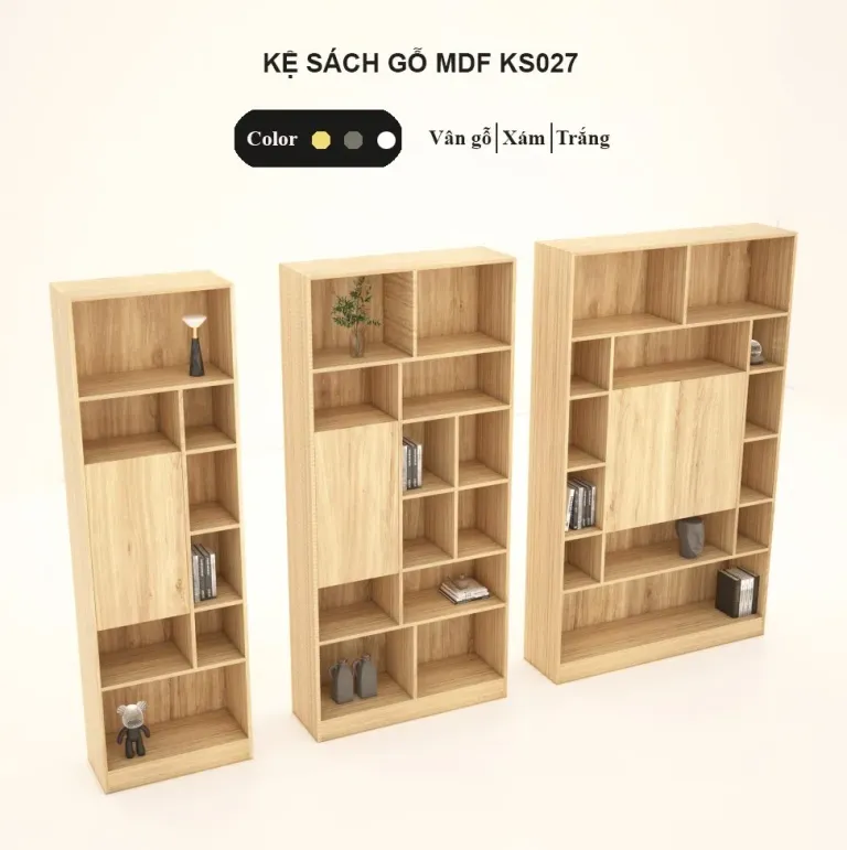 [FREESHIP HCM] Kệ Sách, Tủ Sách Gỗ MDF Tatana KS027 - Có Thiết Kế Theo Yêu Cầu Khách Hàng