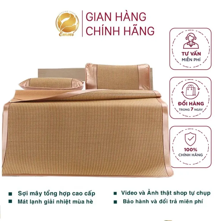 Chiếu Điều Hòa Loại Dầy Sợi Mây Tổng Hợp Cao Cấp Emmibedding