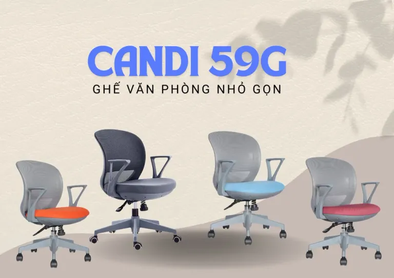 Ghế Văn Phòng Nhỏ Gọn Candi 59G Có Tay