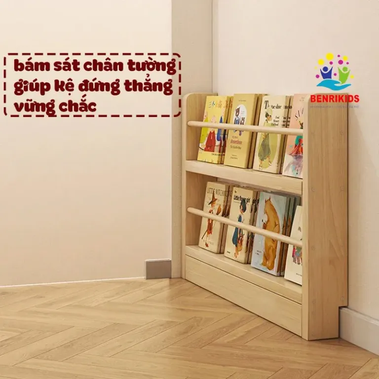 Kệ Sách Treo Tường 4 Ngăn, Kệ Sách Sau Cửa Lắp Đặt Không Cần Khoan Tường