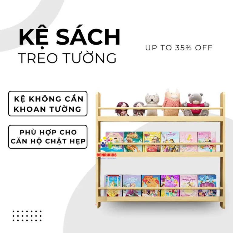 Kệ Sách Treo Tường Cho Bé Dễ Dàng Lắp Đặt Không Cần Khoan Tường Gắn Sau Cửa Tiết Kiệm Không Gian Căn Hộ