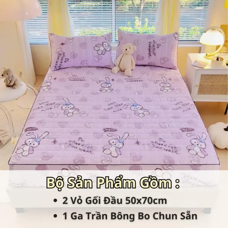 Bộ Ga Gối 3 Món Cotton Xơ Đũi Đậu Nành 1 Ga + 2 Vỏ Gối Nằm Hàng Xuất Khẩu An Như Bedding