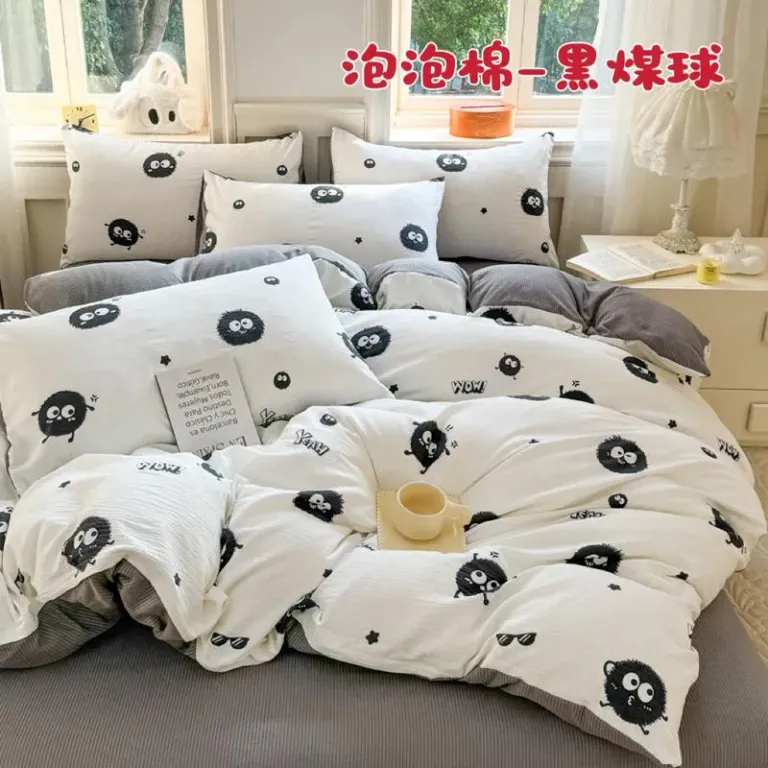 Bộ Vỏ Chăn Ga Gối Cotton Thô Hồng Kông 4 Món Gồm 1 Ga + 2 Vỏ Gối Nằm + 1 Vỏ Chăn An Như Bedding