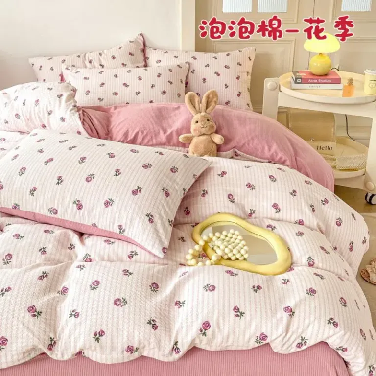 Bộ Vỏ Chăn Ga Gối Cotton Thô Hồng Kông 4 Món Gồm 1 Ga + 2 Vỏ Gối Nằm + 1 Vỏ Chăn An Như Bedding