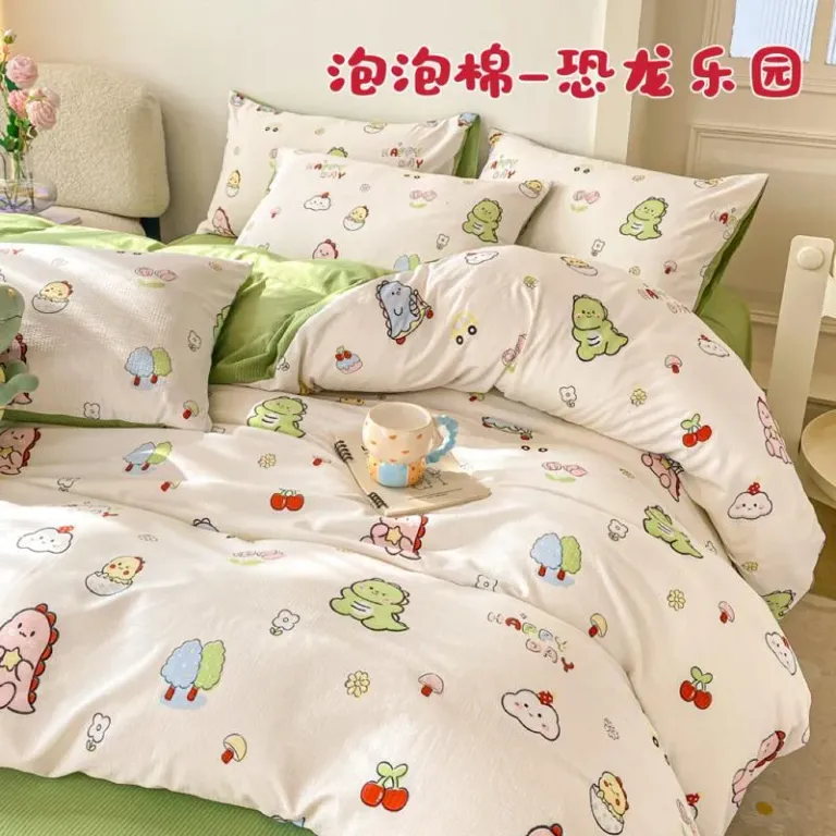 Bộ Vỏ Chăn Ga Gối Cotton Thô Hồng Kông 4 Món Gồm 1 Ga + 2 Vỏ Gối Nằm + 1 Vỏ Chăn An Như Bedding