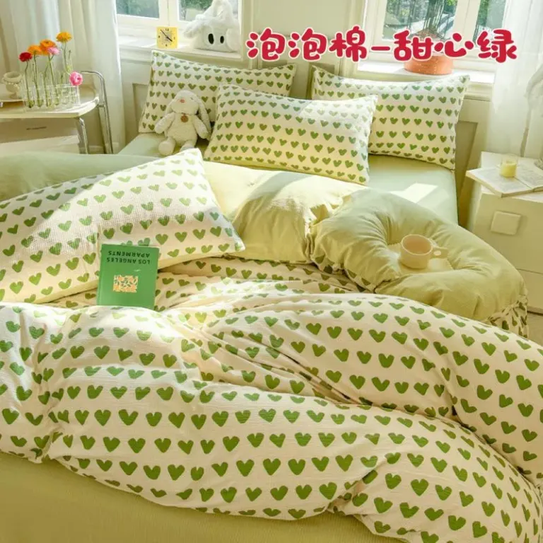 Bộ Vỏ Chăn Ga Gối Cotton Thô Hồng Kông 4 Món Gồm 1 Ga + 2 Vỏ Gối Nằm + 1 Vỏ Chăn An Như Bedding