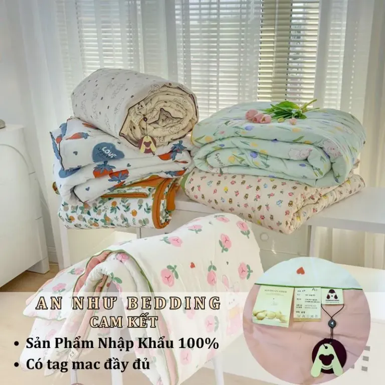 Chăn Hè Cotton Đũi Xơ Đậu Nành Mềm Kích Thước 2mx2m3 - Nhiều Mẫu Đẹp