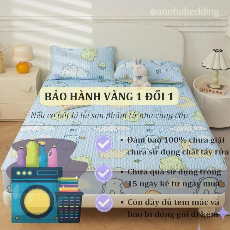 Chiếu Điều Hoà Bo Chun Bọc Đệm Cao Su Non Cao Cấp An Như Bedding - Nhiều Mẫu, Nhiều Size