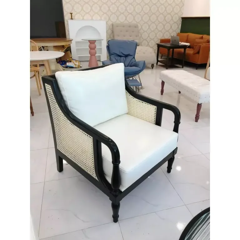 Combo Sofa Phong Cách Indochine GS25 (Gồm 1 Sofa Dài + 2 Sofa Đơn + 1 Ghế Bench Dài + 1 Bàn Mặt Kính)