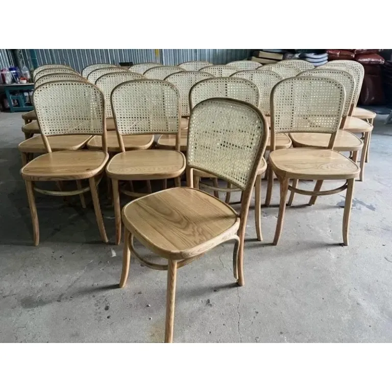 Ghế Thonet Lưng Tựa Phối Mây - Màu Tự Nhiên