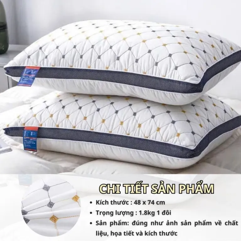 Ruột Gối Nằm Trần Quả Trám Cao Cấp 48x74cm An Như Bedding