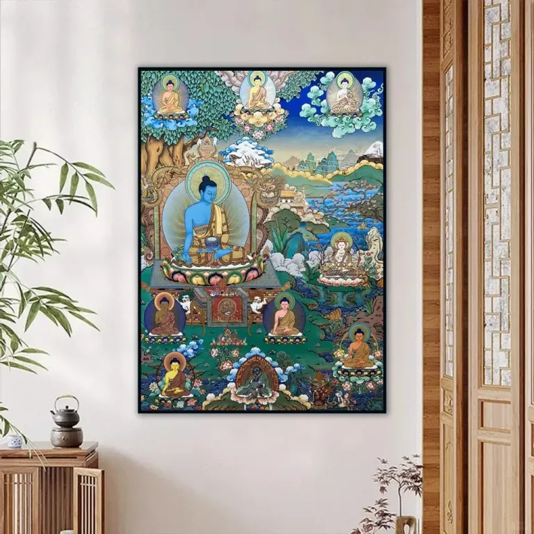 22 Mẫu Tranh Phật Dược Sư - Mật Tông - Kích Thước 40x60 / 50x70 / 60x80cm