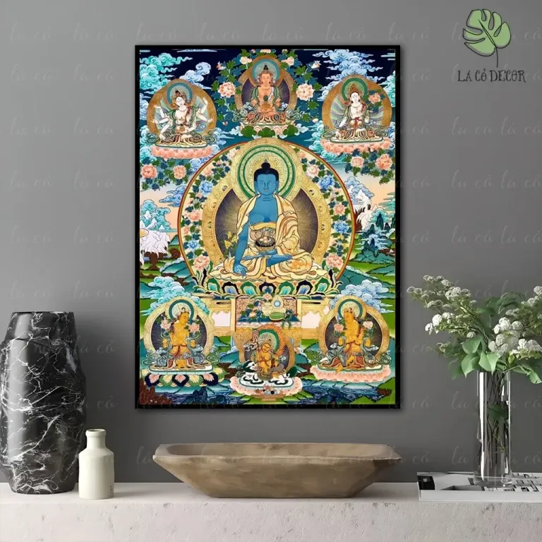 22 Mẫu Tranh Phật Dược Sư - Mật Tông - Kích Thước 40x60 / 50x70 / 60x80cm