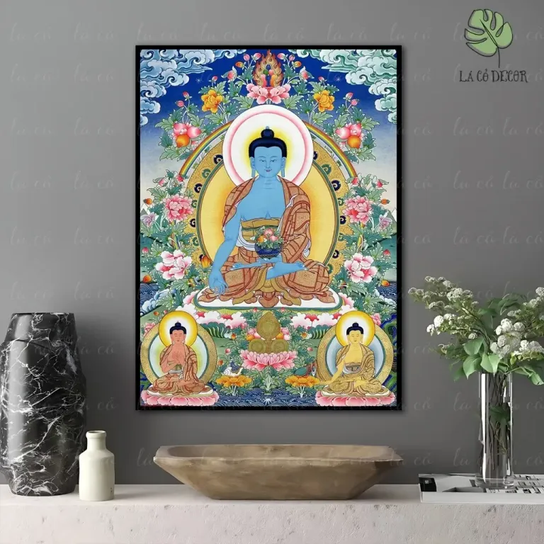 22 Mẫu Tranh Phật Dược Sư - Mật Tông - Kích Thước 40x60 / 50x70 / 60x80cm