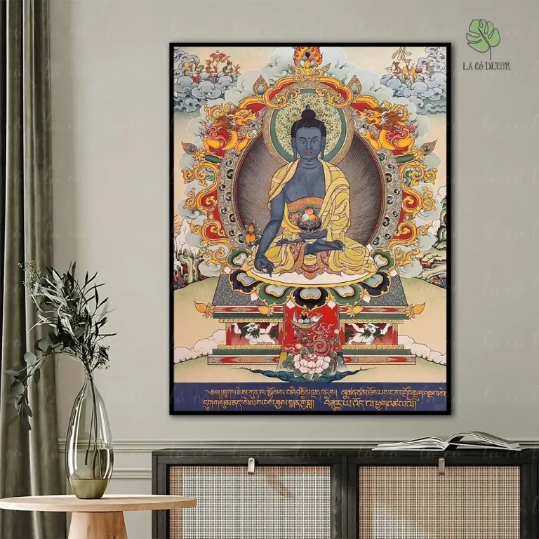 22 Mẫu Tranh Phật Dược Sư - Mật Tông - Kích Thước 40x60 / 50x70 / 60x80cm