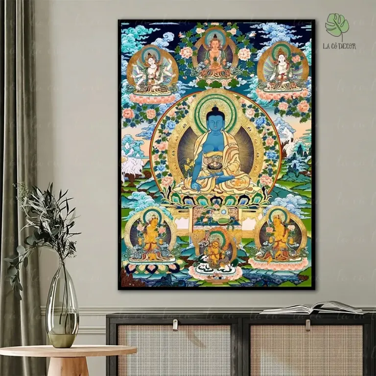 22 Mẫu Tranh Phật Dược Sư - Mật Tông - Kích Thước 40x60 / 50x70 / 60x80cm