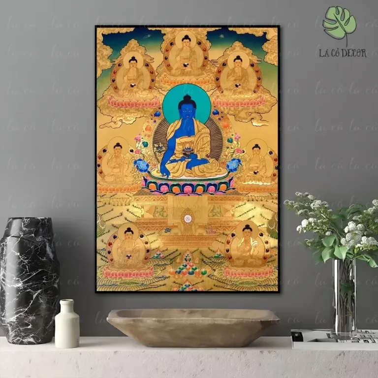 22 Mẫu Tranh Phật Dược Sư - Mật Tông - Kích Thước 40x60 / 50x70 / 60x80cm