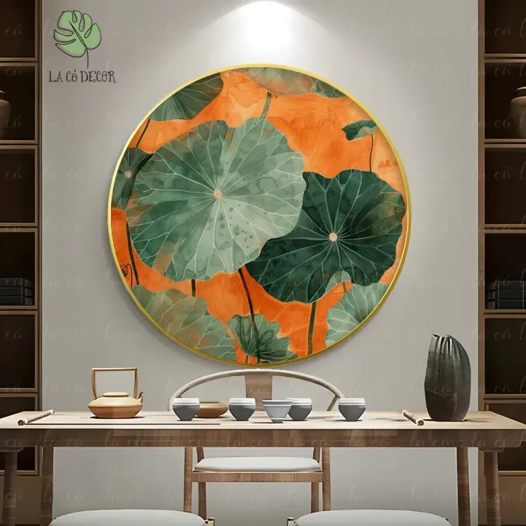 33 Mẫu Tranh Tròn Canvas Hoa Sen Phong Cách Thiền - Kích Thước D40 / D50 / D60cm