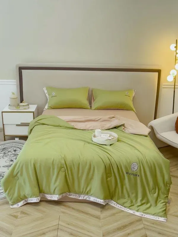 Bộ Chăn Ga Gối Phi Lụa Dream City 4 Món An Như Bedding