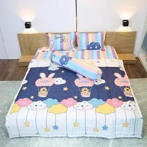 Bộ Chăn Hè Ga Gối Cotton Poly Đầy Đủ 5 Món An Như Bedding