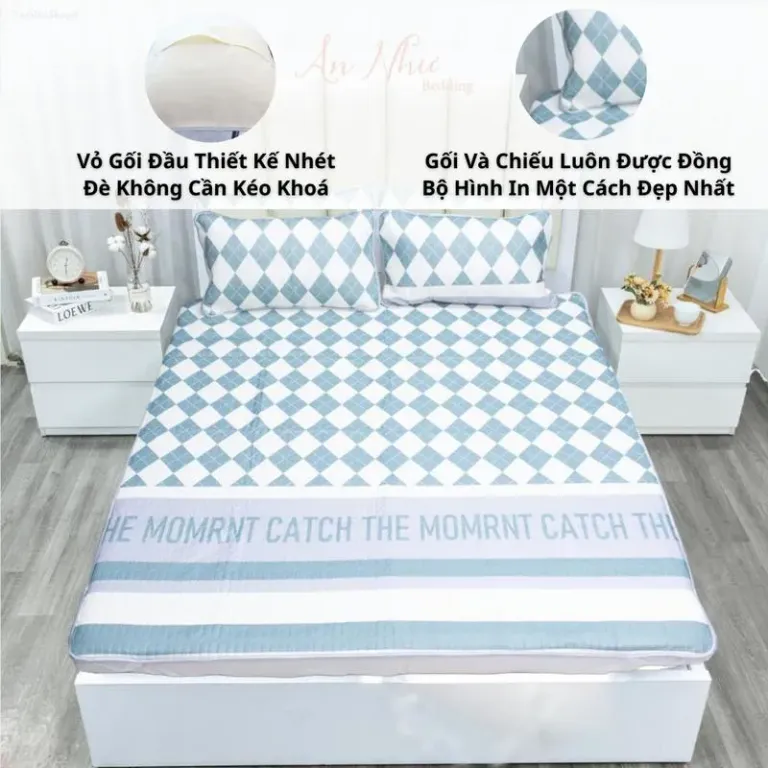 Chiếu Điều Hòa Cao Su Non 3D Hoa Văn An Như Bedding