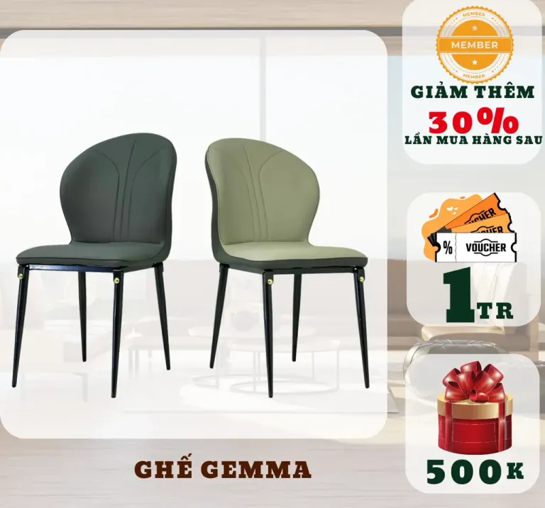 Ghế Ăn Bọc Da Pu T90 Gemma, Chân Sắt Sơn Tĩnh Điện, Nhập Khẩu Cao Cấp Hiện Đại, Phù Hợp Căn Hộ Chung Cư Gia Đình