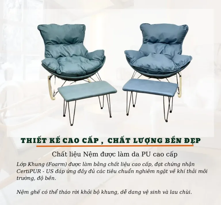 Ghế Sofa Bập Bênh T90 Tôm - Thư Giãn, Đọc Sách, Xem Tivi, Ngồi Ban Công - Nhập Khẩu Cao Cấp Hiện Đại