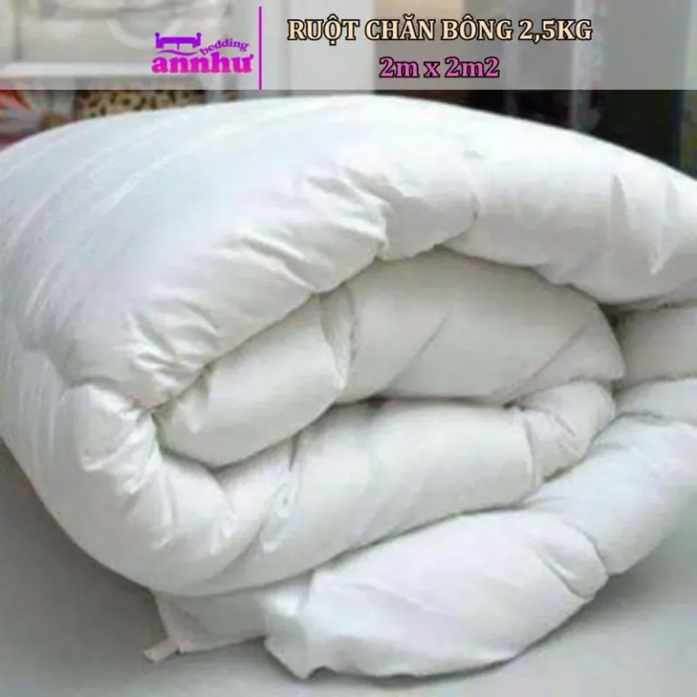 Ruột Chăn Bông, Ruột Chăn Hè, Ruột Chăn Đông Màu Trắng Kích Thước 2mx2m2 An Như Bedding