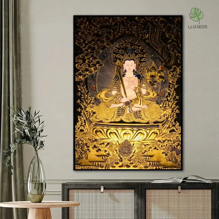 Tranh Hư Không Tạng Bồ Tát - Mật Tông - Kích Thước 40x60 / 50x70 / 60x80cm - Nhiều Mẫu