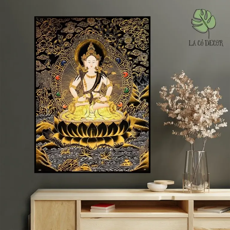 Tranh Hư Không Tạng Bồ Tát - Mật Tông - Kích Thước 40x60 / 50x70 / 60x80cm - Nhiều Mẫu