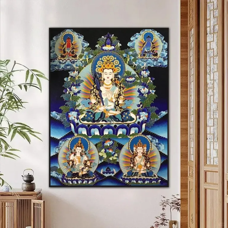 Tranh Hư Không Tạng Bồ Tát - Mật Tông - Kích Thước 40x60 / 50x70 / 60x80cm - Nhiều Mẫu