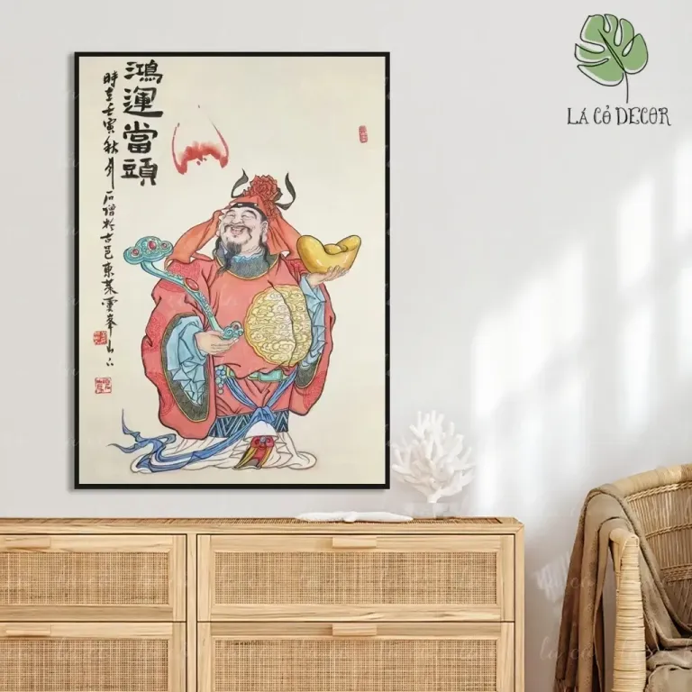 Tranh Thần Tài Hút Tài Lộc, Vượng Khí - Kích Thước 40x60 / 50x70cm - Nhiều Mẫu