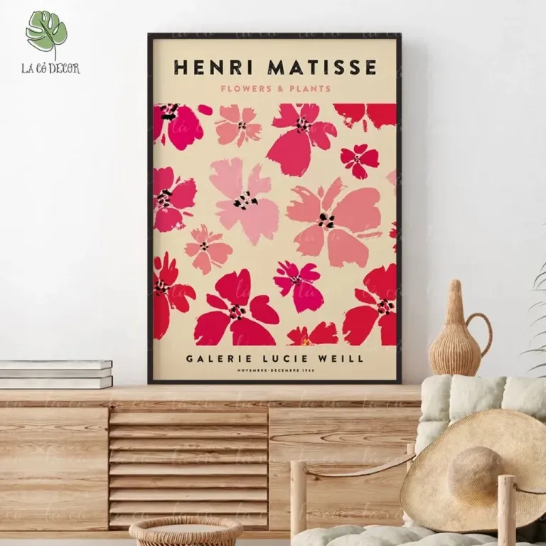 32 Mẫu Tranh Canvas Hoa Họa Tiết Nhẹ Nhàng - Poster Mastisse Trang Trí Decor