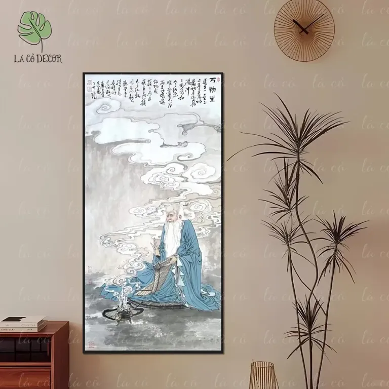 6 Mẫu Tranh Lão Tử Ngồi Thiền - Kích Thước 30x60 / 40x80cm