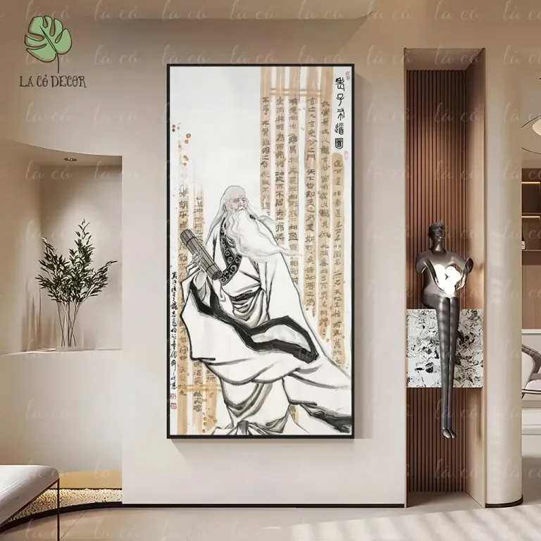 6 Mẫu Tranh Lão Tử Ngồi Thiền - Kích Thước 30x60 / 40x80cm