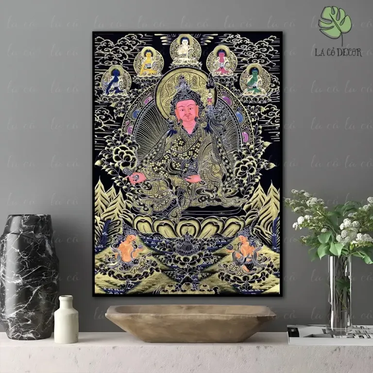 Tranh Đạo Sư Liên Hoa Sinh - Thangka Mật Tông