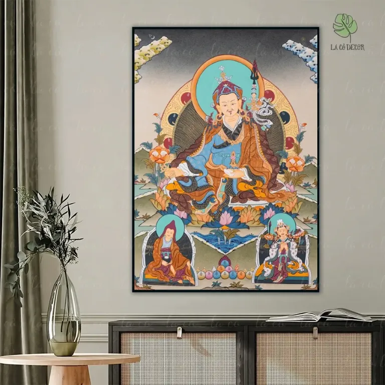 Tranh Đạo Sư Liên Hoa Sinh - Thangka Mật Tông