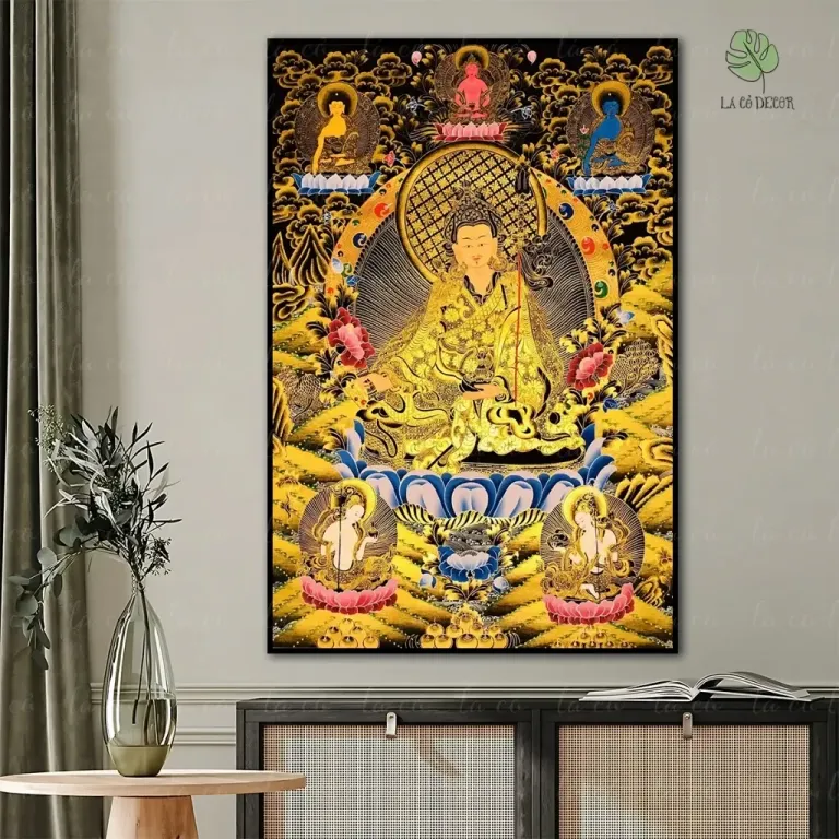 Tranh Đạo Sư Liên Hoa Sinh - Thangka Mật Tông