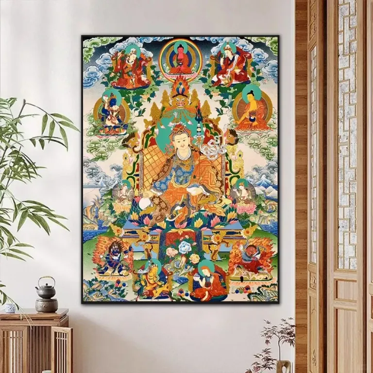 Tranh Đạo Sư Liên Hoa Sinh - Thangka Mật Tông