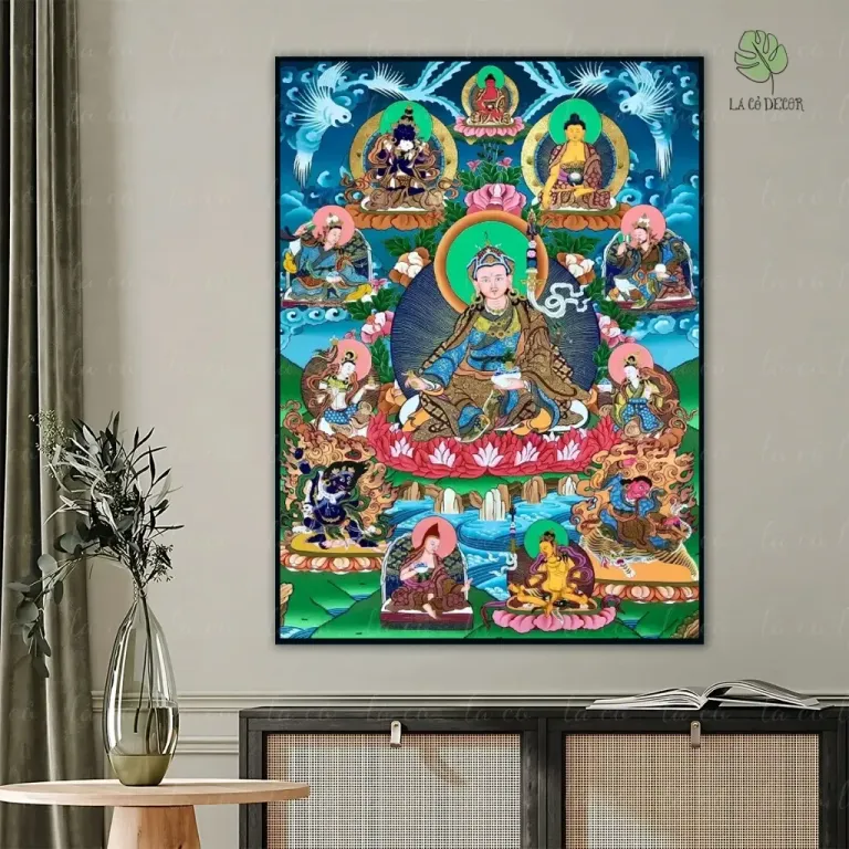 Tranh Đạo Sư Liên Hoa Sinh - Thangka Mật Tông