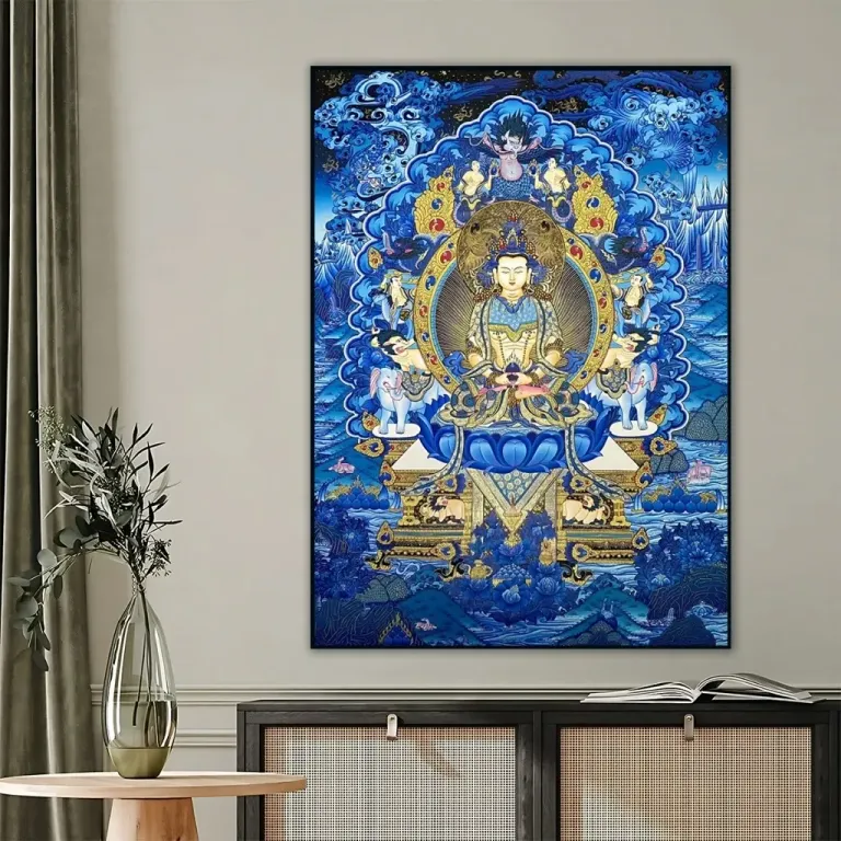 Tranh Địa Tạng Bồ Tát - Mật Tông - Kích Thước 40x60 / 50x70 / 60x80cm