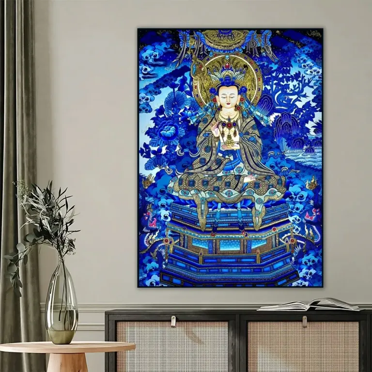 Tranh Địa Tạng Bồ Tát - Mật Tông - Kích Thước 40x60 / 50x70 / 60x80cm