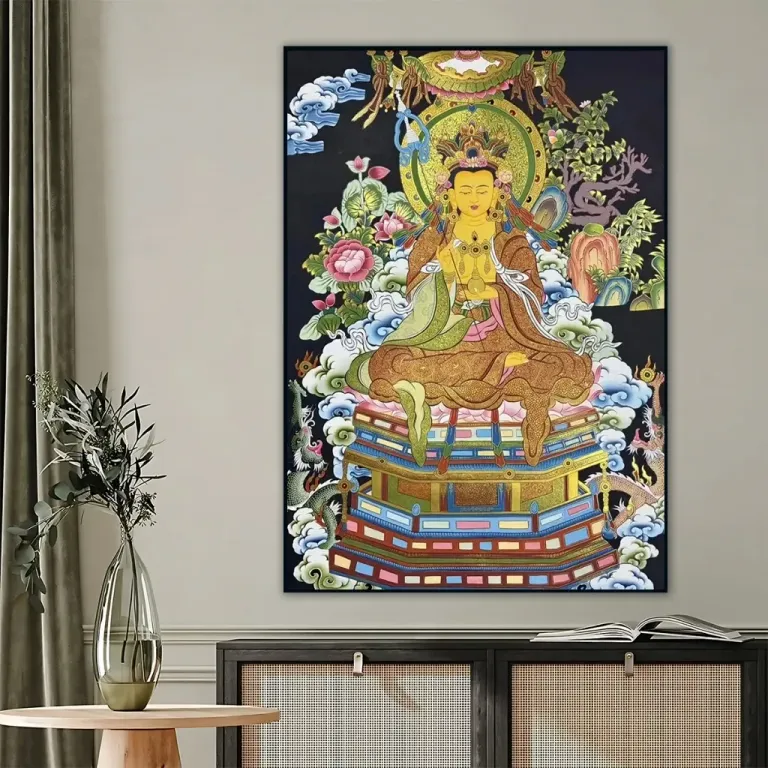 Tranh Địa Tạng Bồ Tát - Mật Tông - Kích Thước 40x60 / 50x70 / 60x80cm