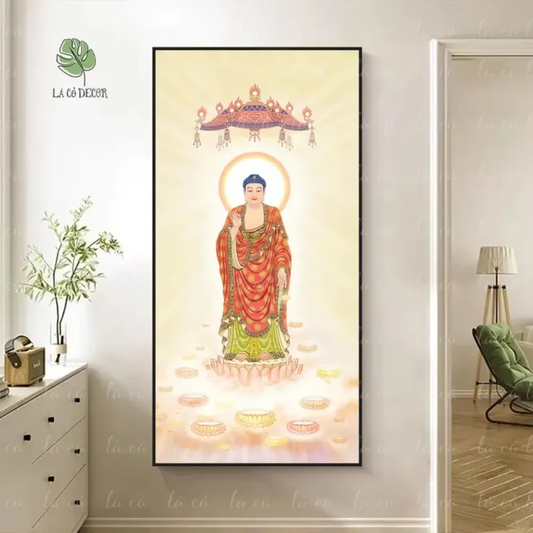 Tranh Đức Phật A Di Đà - Kích Thước 30x60 / 40x80 / 50x100cm