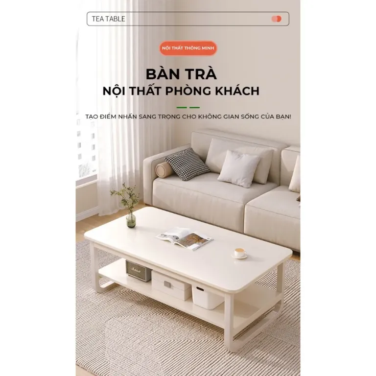 Bàn Trà Sofa Phòng Khách Chân Sắt Sơn Tĩnh Điện Thương Hiệu ILUMIA - GM135